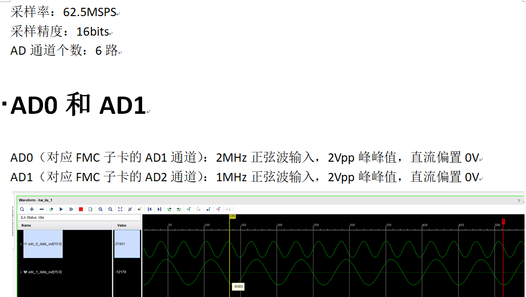 FMC子卡之6路ADC输入例程设计和使用说明