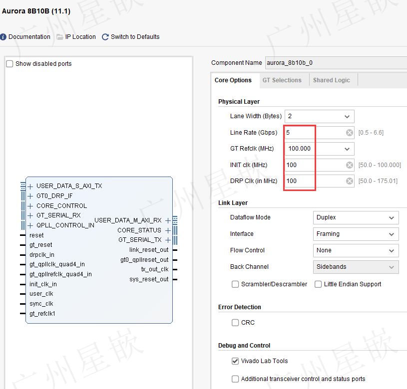 Xilinx Zynq7035 PL SFP光口通信例程