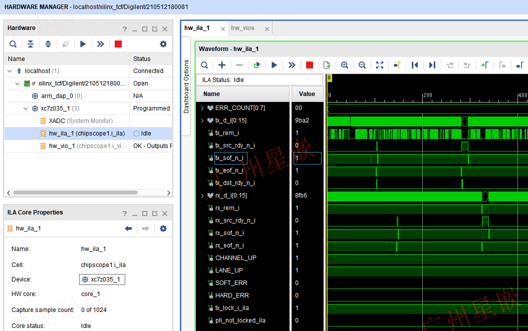 Xilinx Zynq7035 PL SFP光口通信例程